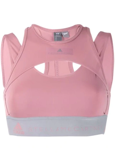 Shop Adidas By Stella Mccartney Layered Compression Top In Pink