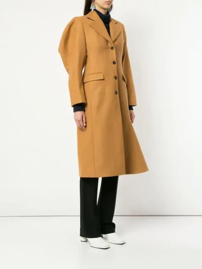 Shop Aalto Structured Long Coat In Brown