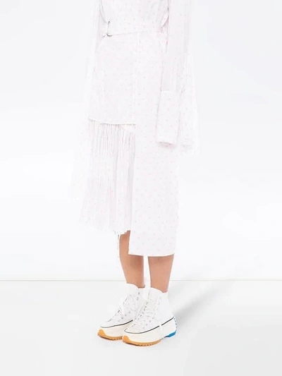 Shop Jw Anderson Fil Coupe Pleated Skirt In White