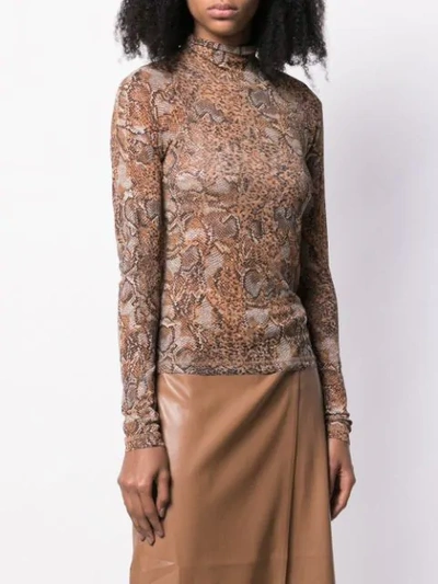 Shop Nanushka Madi Turtleneck Top In Brown