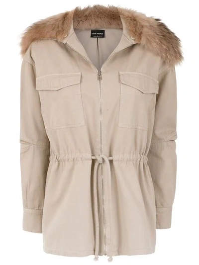 Shop Andrea Bogosian Printed Parka - Neutrals