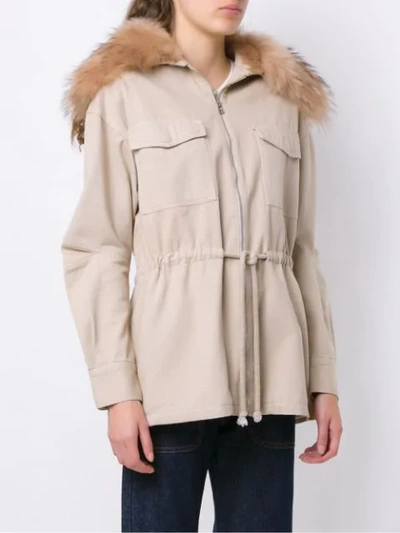 Shop Andrea Bogosian Printed Parka - Neutrals