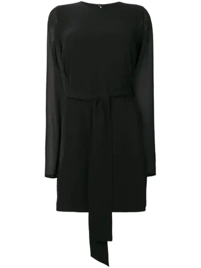 Shop Blanca Longsleeved Flared Dress In Black