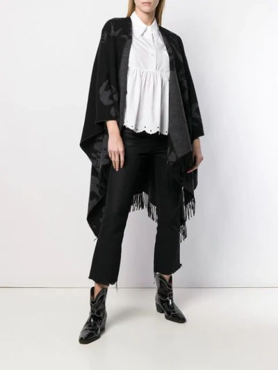 Shop Mcq By Alexander Mcqueen Swallow Poncho In Black
