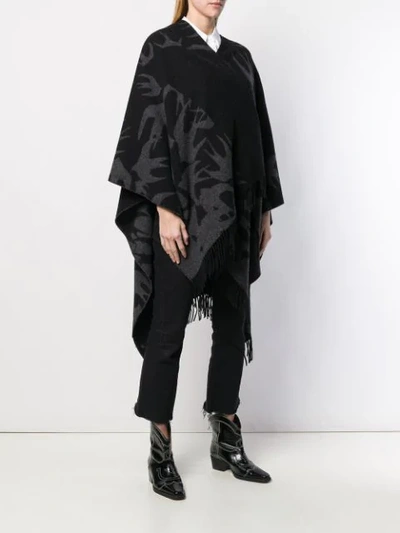 Shop Mcq By Alexander Mcqueen Swallow Poncho In Black
