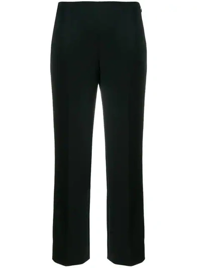 Shop Fendi Cropped Tailored Trousers In Black