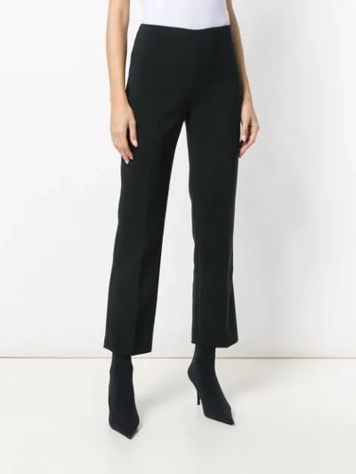 Shop Fendi Cropped Tailored Trousers In Black