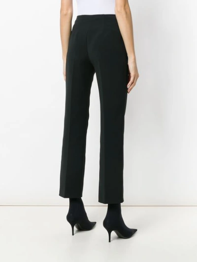 Shop Fendi Cropped Tailored Trousers In Black