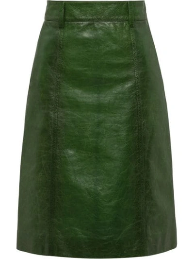 Shop Prada Flared A-line Skirt - Green