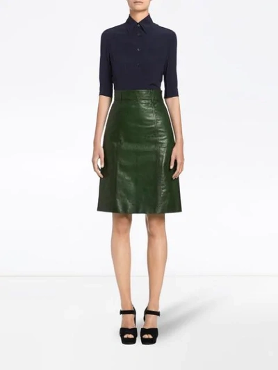 Shop Prada Flared A-line Skirt - Green