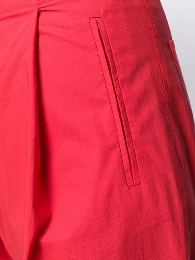 Shop Etro Wide Crop Trousers In Red