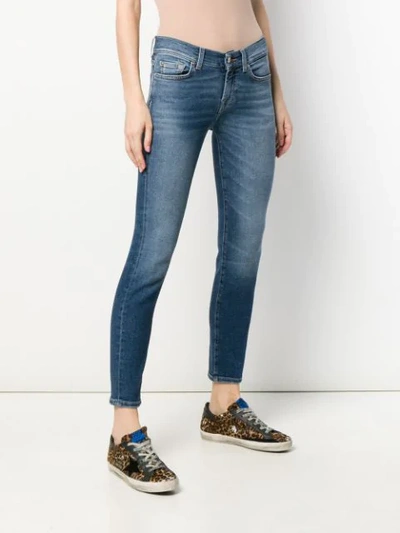 Shop 7 For All Mankind Stonewashed Skinny Jeans - Blue