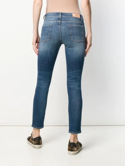 7 FOR ALL MANKIND STONEWASHED SKINNY JEANS - 蓝色