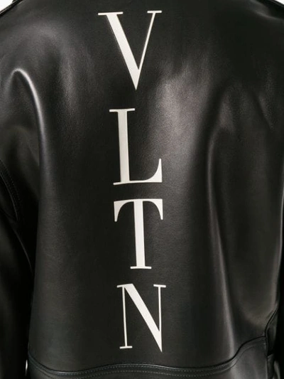 Shop Valentino Vltn Biker Jacket In Black