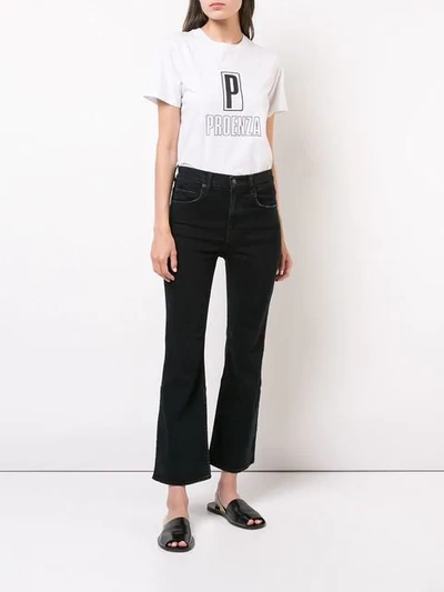 Shop Proenza Schouler Pswl Cropped Flare Jeans In Black