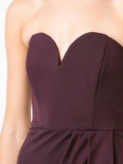 Shop Shona Joy Wrap Detail Strapless Dress In Aubergine