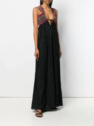 Shop M Missoni Embroidery Long V In Black