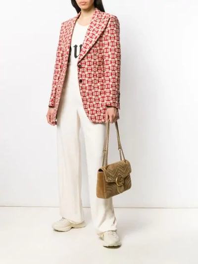 GUCCI HORSEBIT JACQUARD BLAZER - 红色