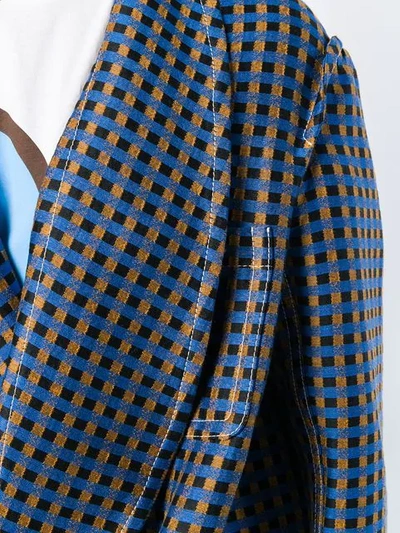 Shop Marni Single-breasted Geometric Coat In Blue