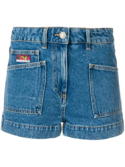 Shop Kenzo Denim Shorts In Blue