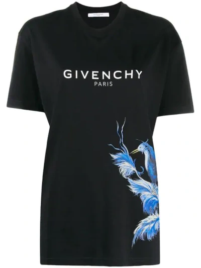 Shop Givenchy Birds T-shirt In 001 Black