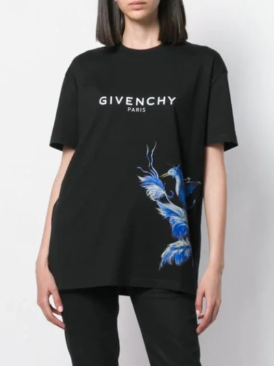 Shop Givenchy Birds T-shirt In 001 Black