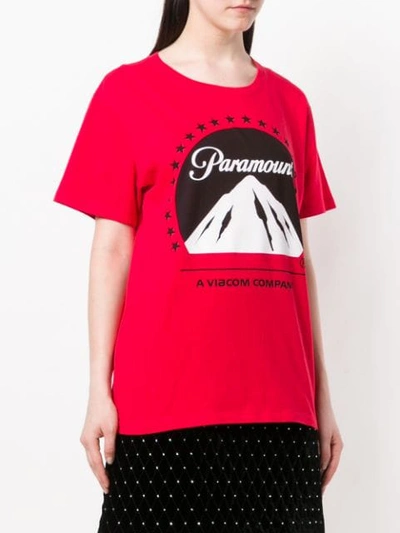 Shop Gucci Paramount Logo T-shirt In Red