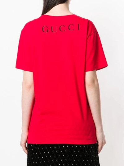 Shop Gucci Paramount Logo T-shirt In Red