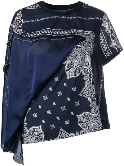 Shop Sacai Mandala Print Blouse In Blue