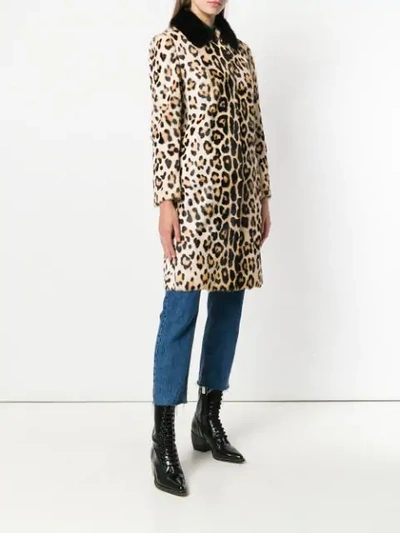 Shop Red Valentino Leopard Print Coat In Brown