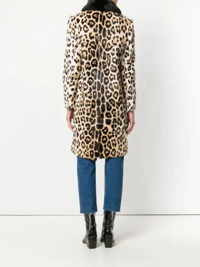 Shop Red Valentino Leopard Print Coat In Brown