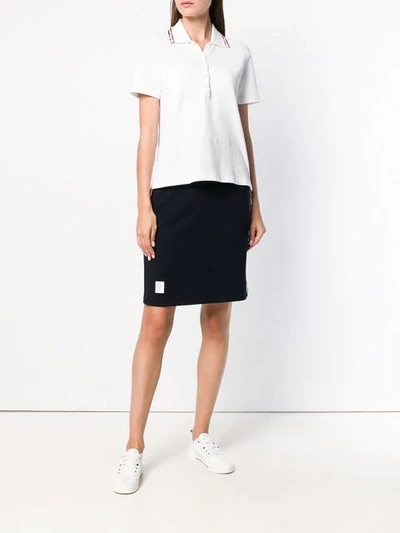 Shop Thom Browne Bead Embroidery Relaxed Piqué Polo In White