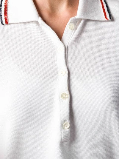 Shop Thom Browne Bead Embroidery Relaxed Piqué Polo In White