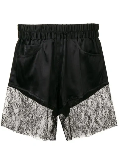 Shop Almaz Lace Trim Shorts In Black