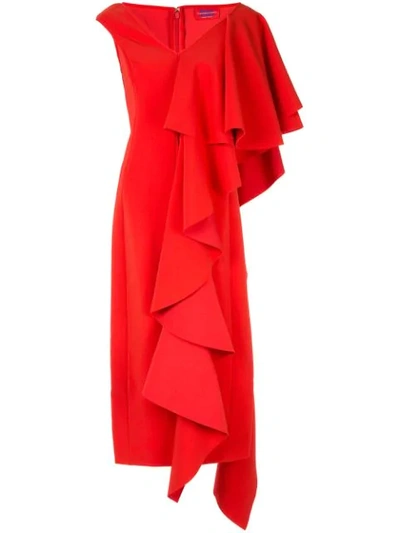 Shop Solace London Alora Ruffle In Red
