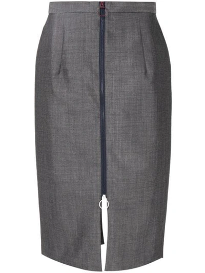 Shop Toga Zip Detail Pencil Skirt In Grey