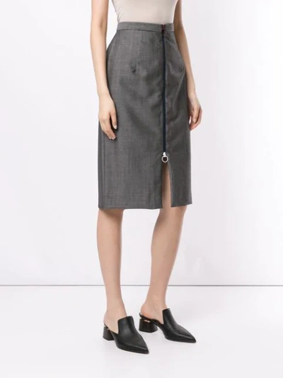 Shop Toga Zip Detail Pencil Skirt In Grey