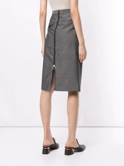 Shop Toga Zip Detail Pencil Skirt In Grey