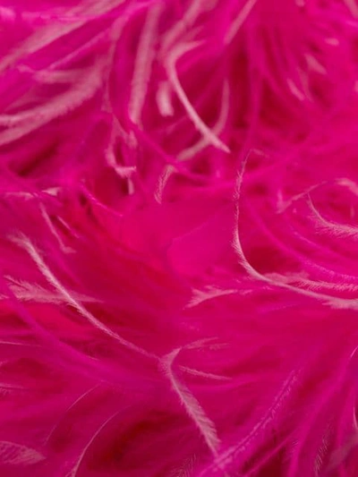 Attico Strapless Bead And Feather-embellished Cotton Mini Dress In Pink