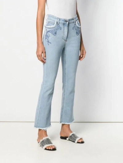 Shop Etro Slim Bootcut Jeans In Blue