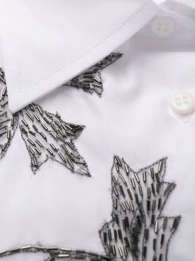 Shop Ermanno Scervino Embroidered Poplin Shirt In White