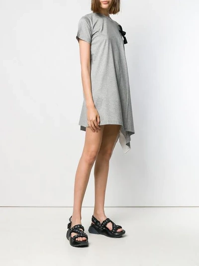 Shop Sacai Asymmetric T-shirt Dress - Grey