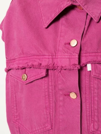 Shop Aalto Sleeveless Denim Jacket In Pink