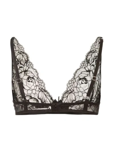 Shop Fleur Du Mal Chateau Lace Bra In Black