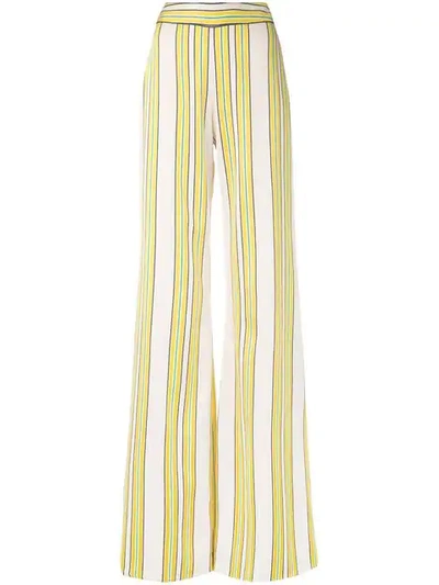 Shop Alexis Tarik Striped Wide-leg Pants In Yellow