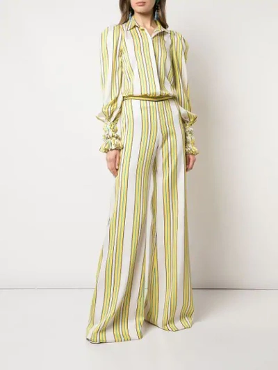 Shop Alexis Tarik Striped Wide-leg Pants In Yellow