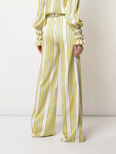 Shop Alexis Tarik Striped Wide-leg Pants In Yellow