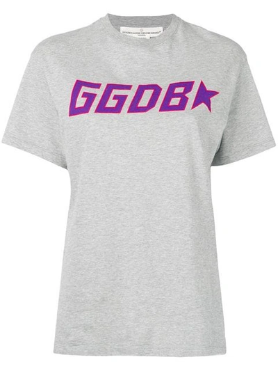 Shop Golden Goose Logo Print T-shirt In Grey