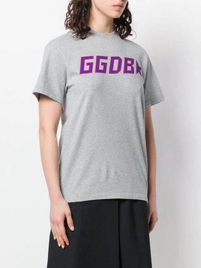 Shop Golden Goose Logo Print T-shirt In Grey