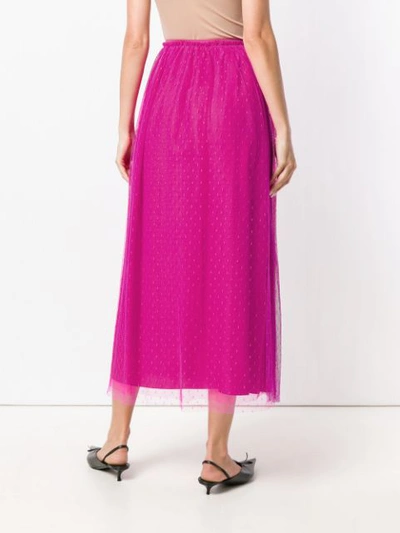 Shop Red Valentino Point D'esprit Midi Skirt In Pink